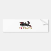 I Love Trains Bumper Stickers