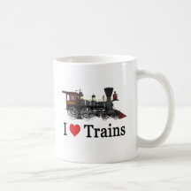 I Love Trains Coffee Mugs