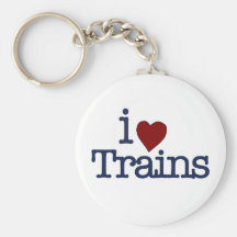 I Love Trains Keychains