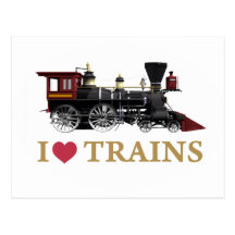 I Love Trains Post Cards