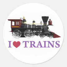 I Love Trains Sticker