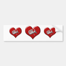 I Love Tuba Bumper Stickers