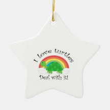I love turtles deal withit christmas ornaments