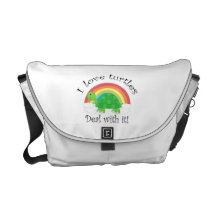 I love turtles deal withit messenger bag