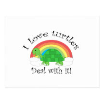 I love turtles deal withit post card
