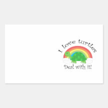 I love turtles deal withit rectangular stickers