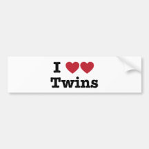 I Love Twins Bumper Stickers