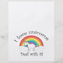 I love unicorns Deal with it! Custom Flyer