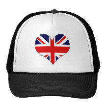 I Love United Kingdom Trucker Hats