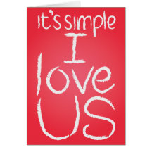 I Love Us white & red card