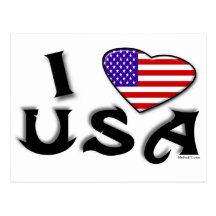 I Love USA Postcard