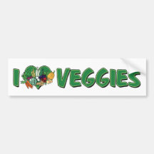 I Love Veggies Bumper Sticker