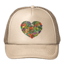 I Love Veggies Hats