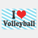 I love Volleyball Rectangular Stickers
