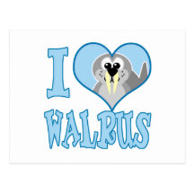 I Love walrus Postcards