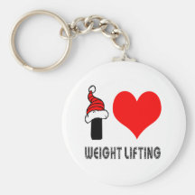 I Love Weight Lifting Design Key Chain