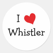 I Love Whistler Round Sticker