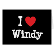 I love Windy heart T-Shirt Greeting Card