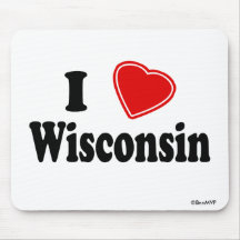 I Love Wisconsin Mouse Pads