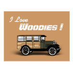 I Love, Woodies ! Postcard