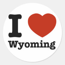 I Love Wyoming Stickers