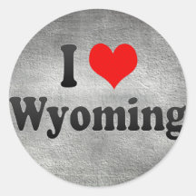I Love Wyoming, United States Round Sticker