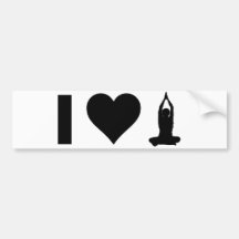 I Love Yoga Bumper Sticker