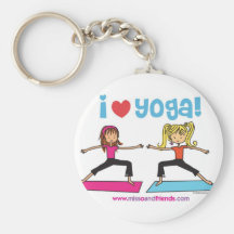 i love yoga keychain
