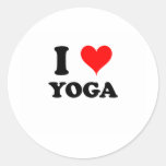 I Love Yoga Round Sticker