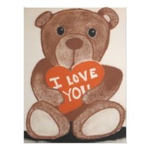 "I Love You" Bear print Photograph