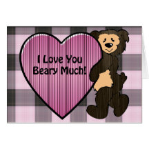 I Love You Beary Much Valentine Greeting Card