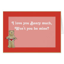 'I love you Beary much' Valentine's Day Card