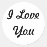 I Love You Caligraphy Round Sticker