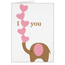 I Love You Elephant Card