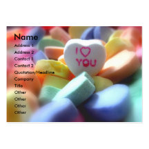 I Love You, in Heart Candy Business Cards