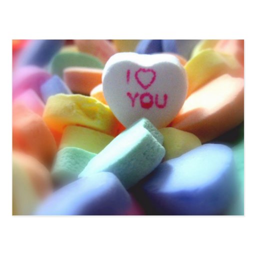 I Love You, in Heart Candy Postcard