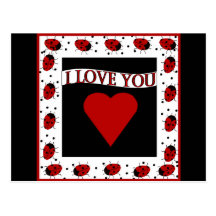 I Love You Ladybugs Post Card