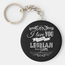 I LOVE YOU MORE THAN A LESBIAN LOVES CLAMS -.png Keychain