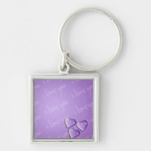 I Love You Purple Keychains