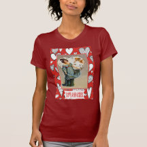 I love you, retro valentine with hearts t shirt