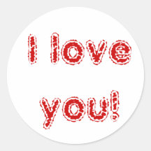 I love you! round stickers