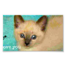 I love you siamese kitten photographic print