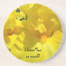 I Love You so much! coasters custom gifts Irises