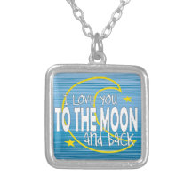 I love You To The Moon And Back Blue Necklace