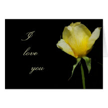 I love you yellow rose greeting card