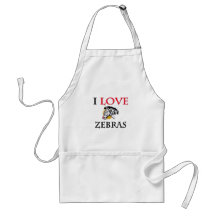 I Love Zebras Apron