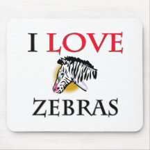 I Love Zebras Mouse Mats
