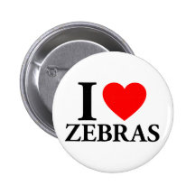 I Love Zebras Pin