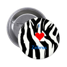I Love Zebras Pin