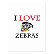 I Love Zebras Post Card
